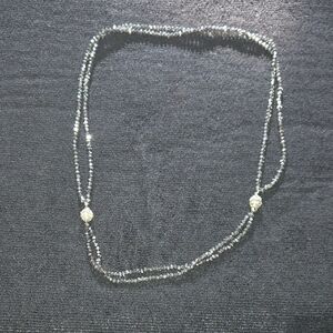 Elegant Silver Magnetic Adjustable Beaded Necklace/bracelet